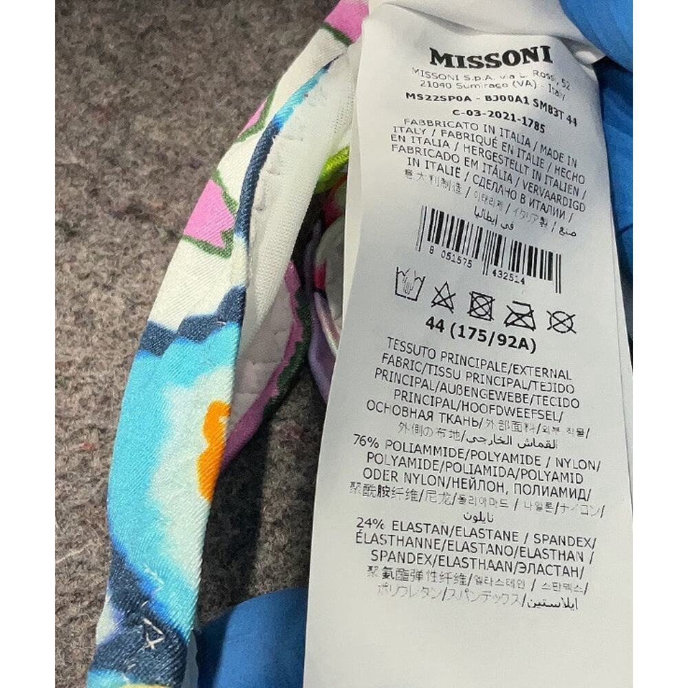 Missoni Bandeau Bikini Two Piece Bikini Set 44 L 8 Bathing Suit Swim NWT chevron - Picture 12 of 14